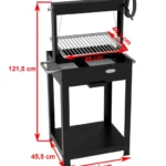 Estructura de acero con parrilla regulable en altura