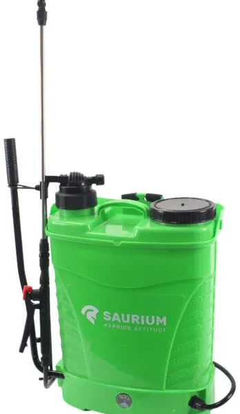 Pulverizador de presión Saurium 16L 12V/8A con batería incluida y modo manual.