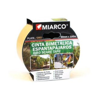 CINTA BIMETALICA ESPANTAPÁJAROS EN ORO/PLATA 50 MMX100M