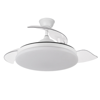 VENTILADOR TECHO C/LUZ 3 ASP RETRACTIL BLANC
